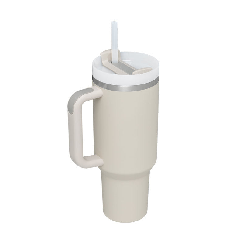 Christmas Thermal Mug 40oz Straw Coffee Insulation Cup With Handle and Straw Portable Car Stainless Steel Water Bottle Large Capacity Travel BPA Free Thermal Mug