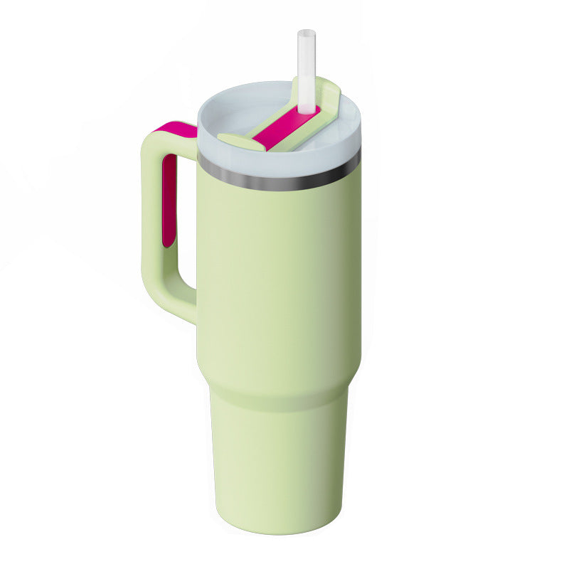Christmas Thermal Mug 40oz Straw Coffee Insulation Cup With Handle and Straw Portable Car Stainless Steel Water Bottle Large Capacity Travel BPA Free Thermal Mug