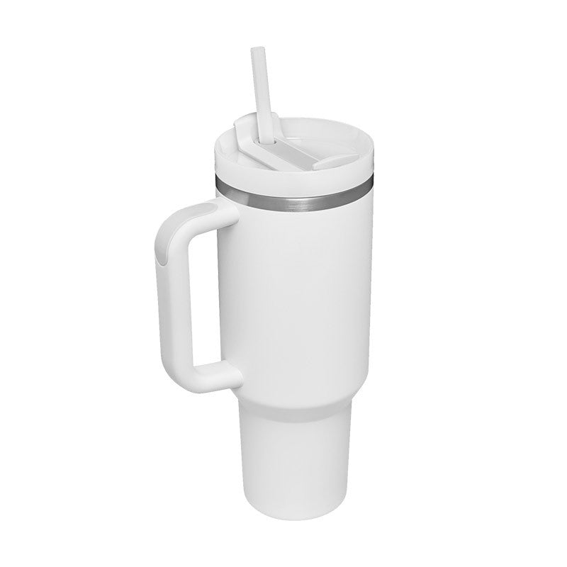 Christmas Thermal Mug 40oz Straw Coffee Insulation Cup With Handle and Straw Portable Car Stainless Steel Water Bottle Large Capacity Travel BPA Free Thermal Mug