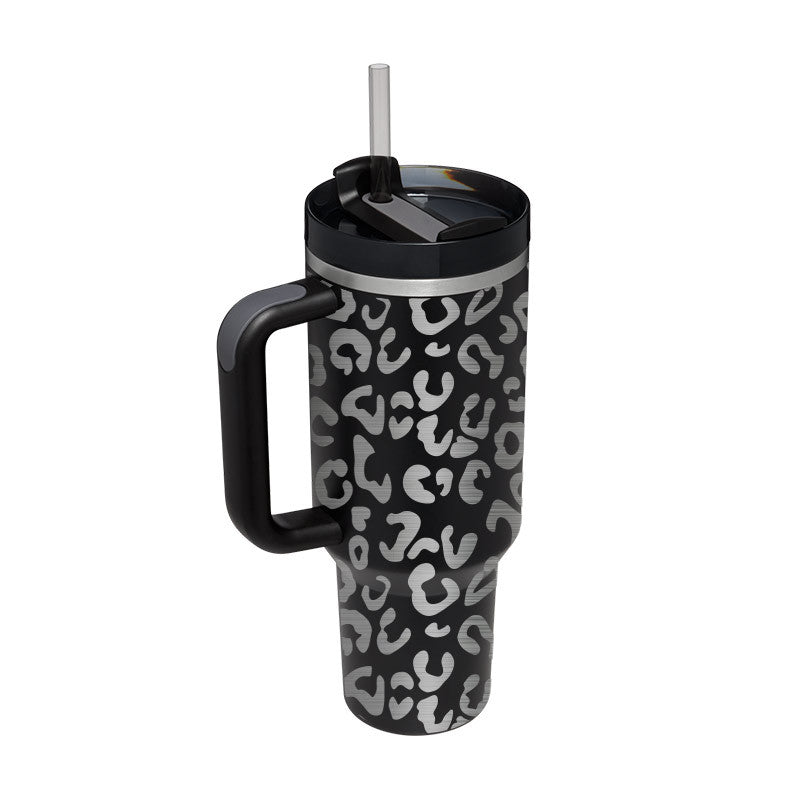 Christmas Thermal Mug 40oz Straw Coffee Insulation Cup With Handle and Straw Portable Car Stainless Steel Water Bottle Large Capacity Travel BPA Free Thermal Mug