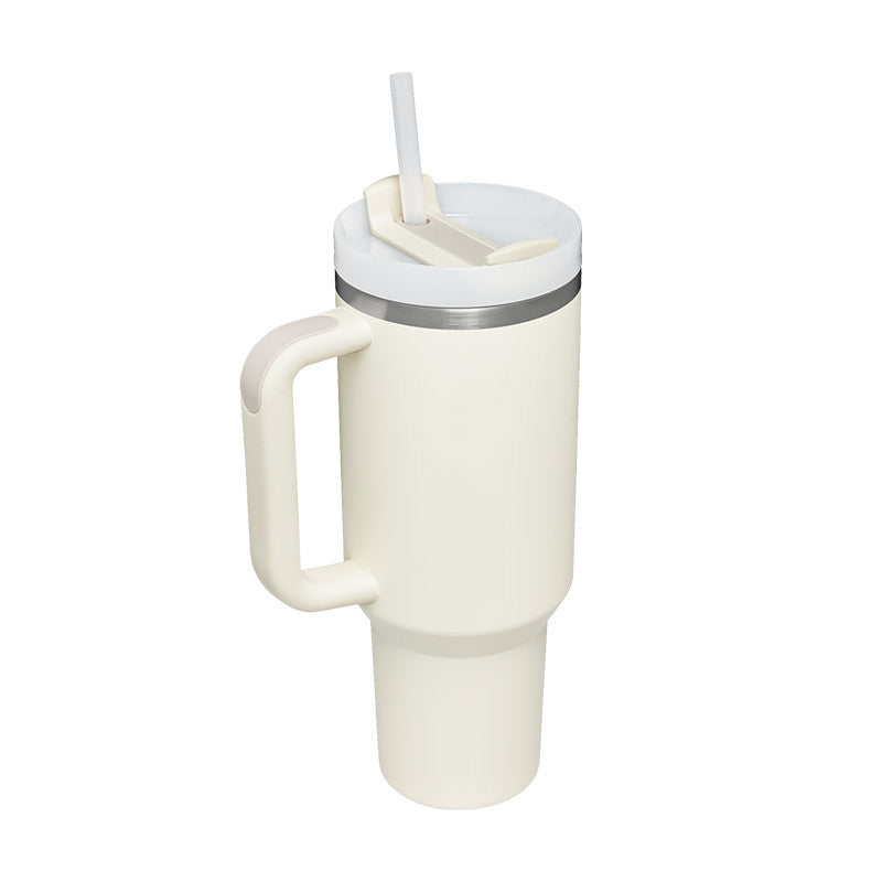 Christmas Thermal Mug 40oz Straw Coffee Insulation Cup With Handle and Straw Portable Car Stainless Steel Water Bottle Large Capacity Travel BPA Free Thermal Mug