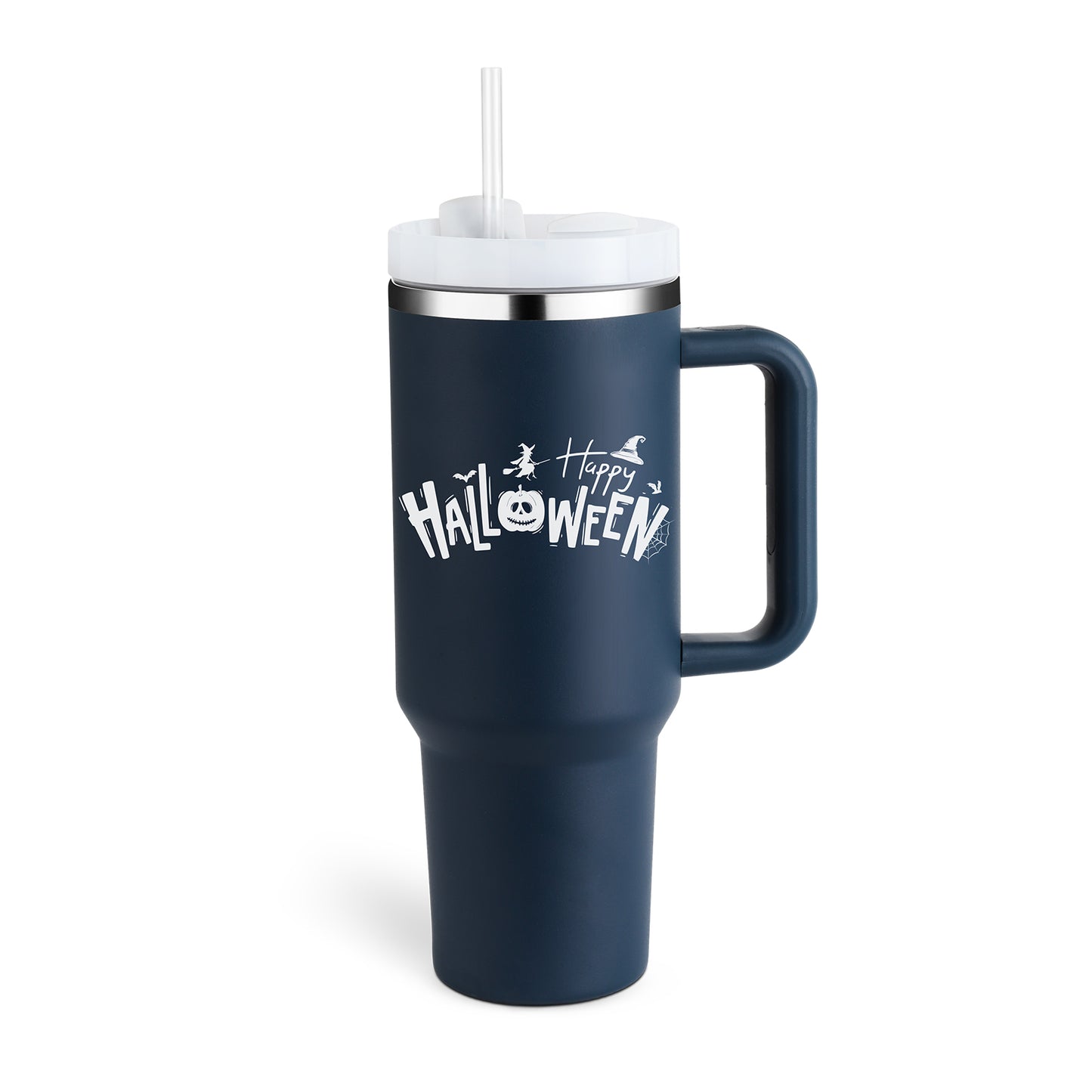 Christmas Thermal Mug 40oz Straw Coffee Insulation Cup With Handle and Straw Portable Car Stainless Steel Water Bottle Large Capacity Travel BPA Free Thermal Mug