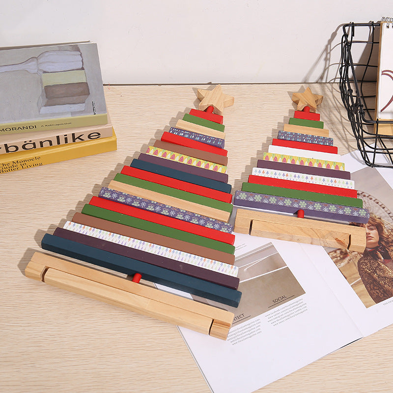 Small Christmas Tree Tabletop Artificial Mini Christmas Tree Building Blocks Decorations Desktop Indoor for Winter Xmas