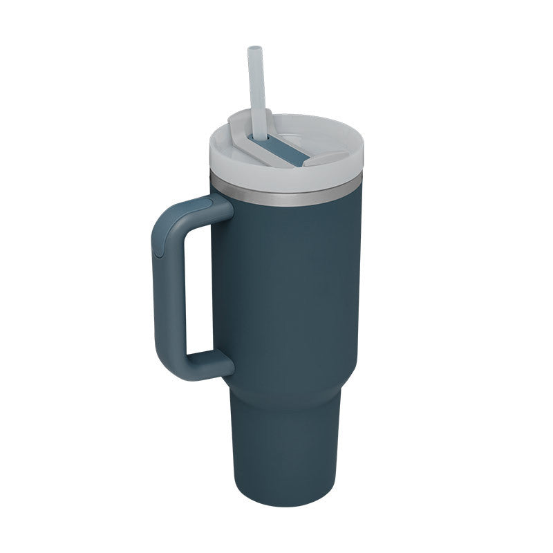 Christmas Thermal Mug 40oz Straw Coffee Insulation Cup With Handle and Straw Portable Car Stainless Steel Water Bottle Large Capacity Travel BPA Free Thermal Mug