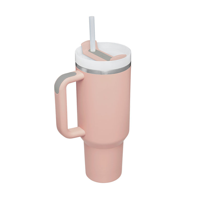 Christmas Thermal Mug 40oz Straw Coffee Insulation Cup With Handle and Straw Portable Car Stainless Steel Water Bottle Large Capacity Travel BPA Free Thermal Mug